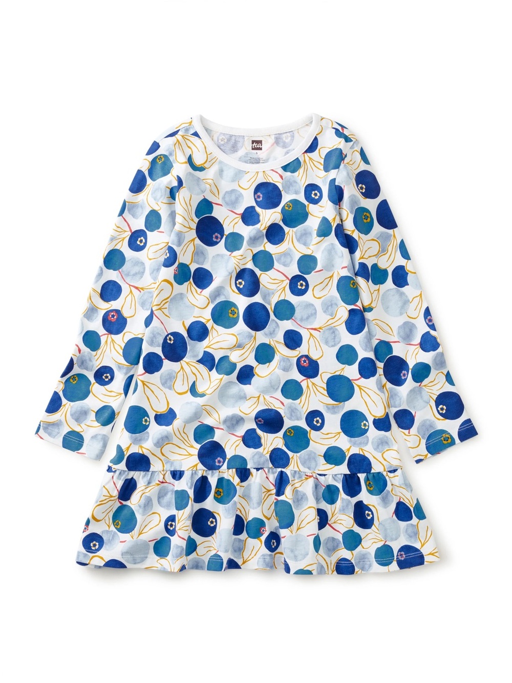 Tea Collection - Ruffle Hem Swing Dress - Swedish Blueberries